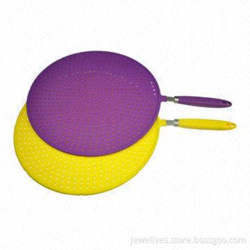 Silicone Pasta Colander with Sturdy Metal Handle